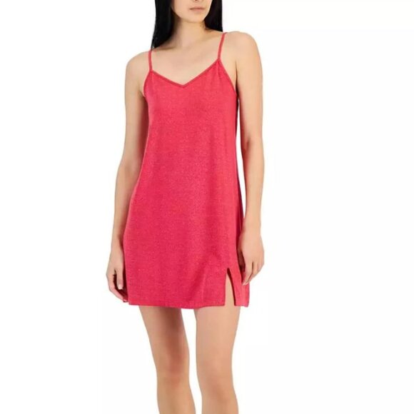 I.N.C. International Concepts 2-Pc. Sparkle Robe & Chemise Set Infrared NWT - Picture 9 of 10